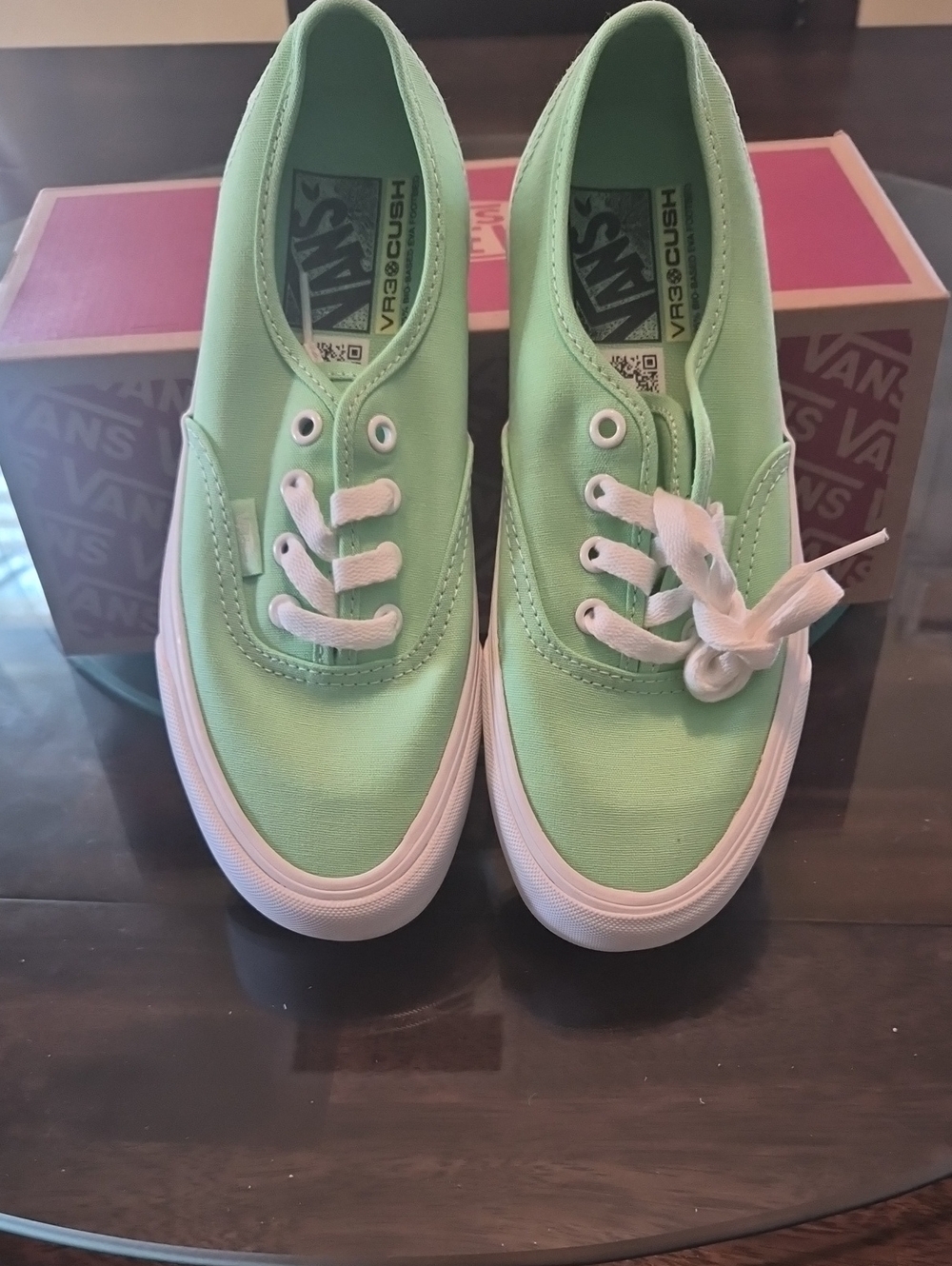 Vans Mint Green Slip-On Style Canvas Sneakers